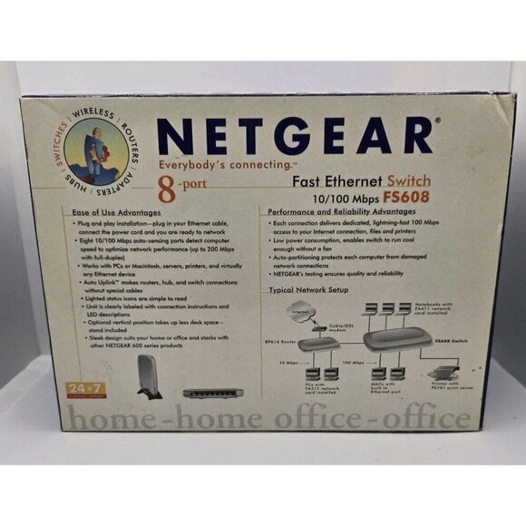 NetGear ProSafe FS608NA 8-Ports Rack-Mountable Ethernet Switch NIB Fast Shipping - Picture 3 of 5